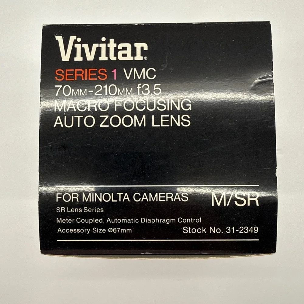 Vivitar Series 1 70-210mm f3.5 Macro Zoom Lens Minolta SR Mount Boxed 31-2349 - Picture 7 of 10